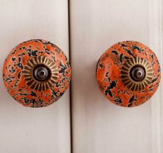 Orange Black Etched Knob